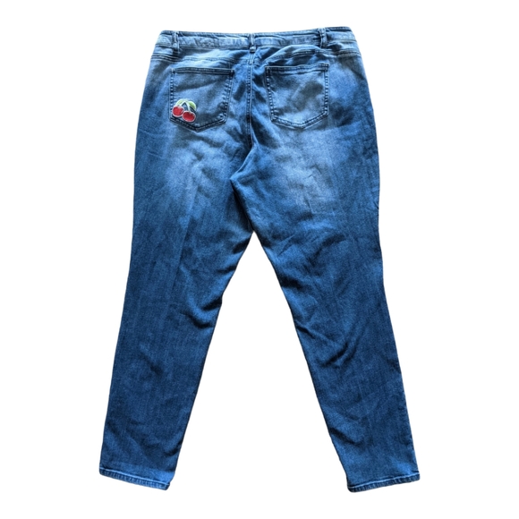 Joe Boxer Denim Blue Stretchy Distressed Jeans, 18W - Picture 2 of 8